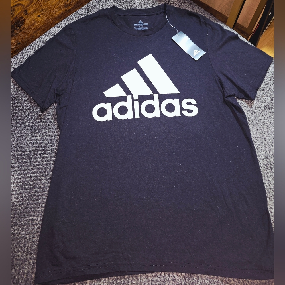 Adidas Amplifier Tee Large NWT Black Logo Graphic T-Shirt